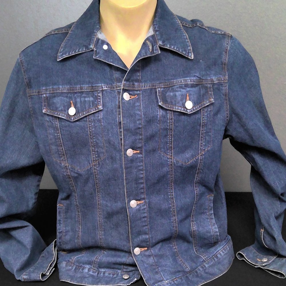 Roper Blue Denim Jean Jacket Western Trucker Men's Large